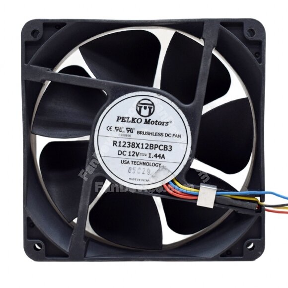 PELKO MOTORS R1238X12BPCB3 DC 12V 1.44A 12038 Axial Brushless Cooling Fan