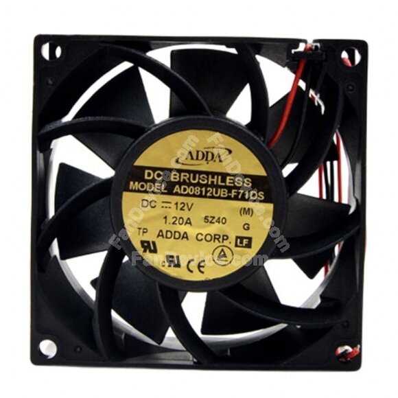 ADDA AD0812UB-F71DS DC 12V 1.20A 8038 Axial Brushless Cooling Fan