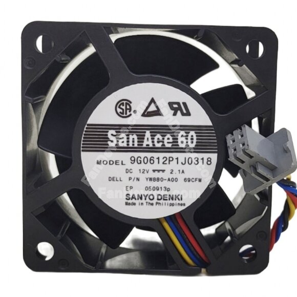 Sanyo Denki 9G0612P1J0318 DC 12V 2.1A 6038 Axial Cooling Fan