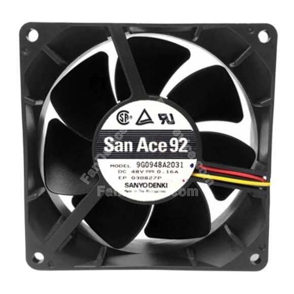 Sanyo Denki 9G0948A2031 DC 48V 0.16A 9232 Axial Cooling Fan
