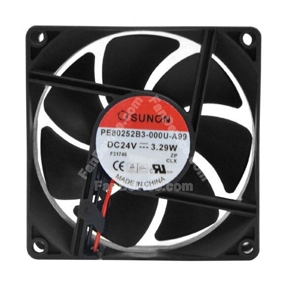 Sunon PE80252B3-000U-A99 DC 24V 3.29W 2 Wires Axial Cooling Fan