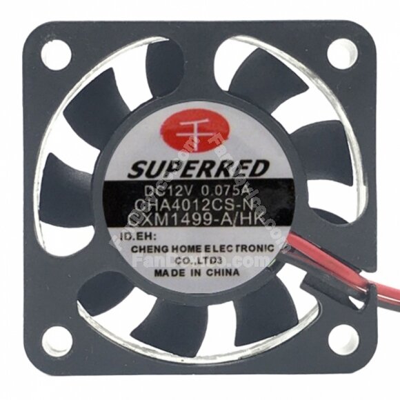 SuperRed CHA4012CS-N DC 12V 0.075A 4010 Axial Cooling Fan