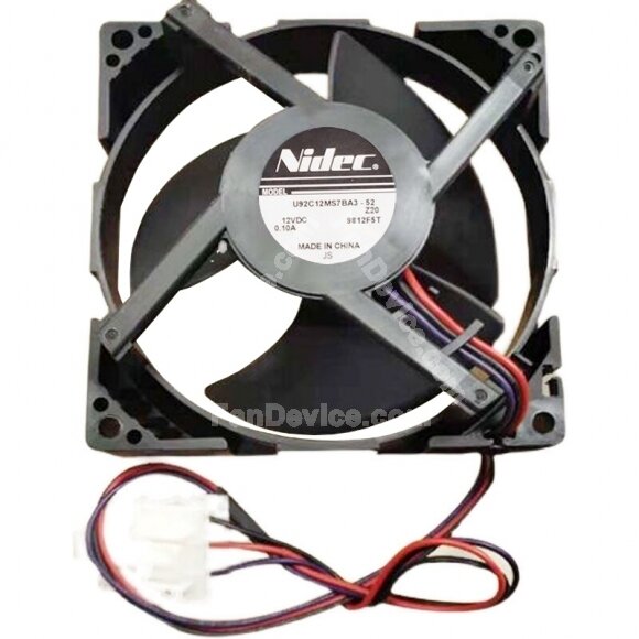 Nidec U92C12MS7BA3-52 DC 12V 0.10A 3 Wires Axial Cooling Fan