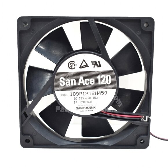 Sanyo Denki 109P1212H459 DC 12V 0.45A 2 Wires Axial Cooling Fan