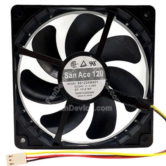 Sanyo Denki San Ace 120 9S1224M401 DC 24V 0.06A 12025 Axial Cooling Fan