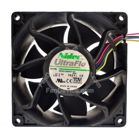 Nidec V92E12BUA7-57 DC 12V 3.24A 2 Wires / 3 Wires / 4 Wires Axial Cooling Fan