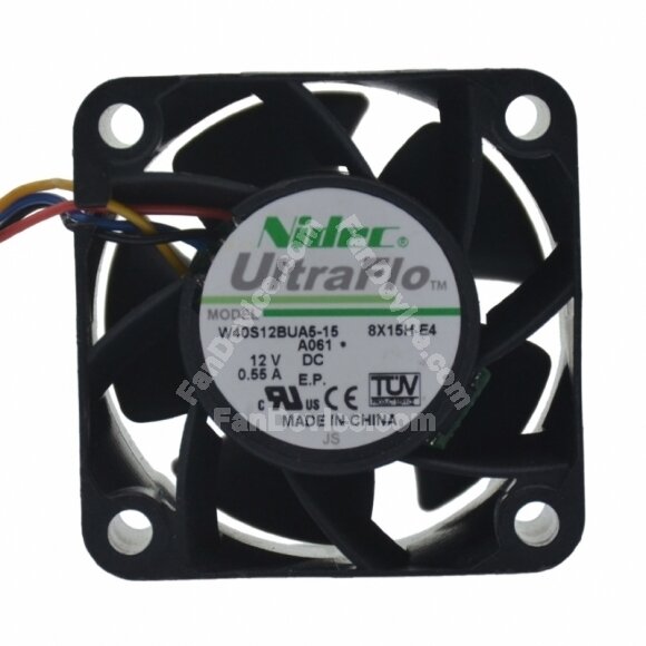 Nidec W40S12BUA5-15 DC 12V 0.55A 2 Wires / 3 Wires / 4 Wires Axial Cooling Fan