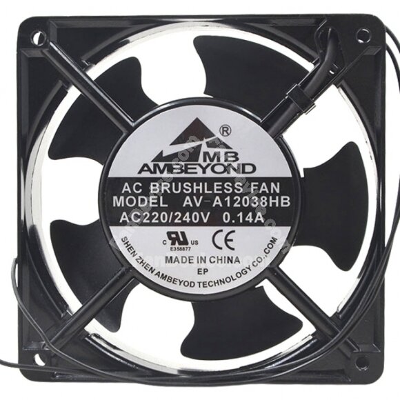 AMBEYOND AV-A12038HB AC 220/240V 0.14A 2 Wires Brushless Axial Cooling Fan