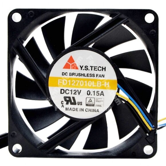 Y.S.TECH FD127010LB-H DC 12V 0.15A 3 Wires Brushless Axial Cooling Fan