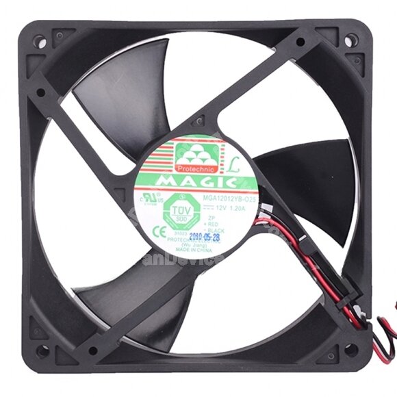 Magic MGA12012YB-O25 DC 12V 1.20A 2 Wires Axial Cooling Fan