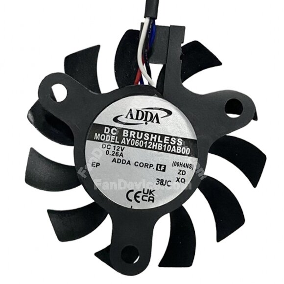 ADDA AY06012HB10AB00 DC 12V 0.26A 6010 Brushless Axial Cooling Fan