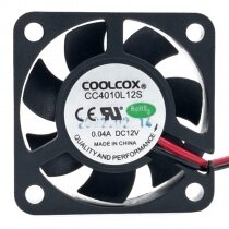 COOLCOX CC4010L12S DC 12V 0.04A 4010 Axial Cooling Fan
