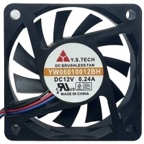 Y.S.TECH YW06010012BH 12V 0.24A 3 Wires Axial Cooling Fan