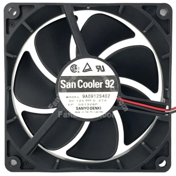 Sanyo 9A0912S402 DC 12V 0.27A 2 Wires Axial Cooling Fan
