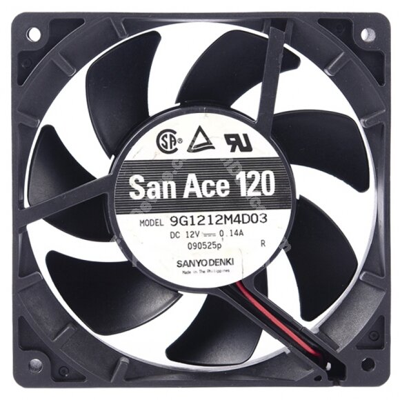 Sanyo Denki 9G1212M4D03 DC 12V 0.14A 2 Wires / 3 Wires 12025 Axial Fan