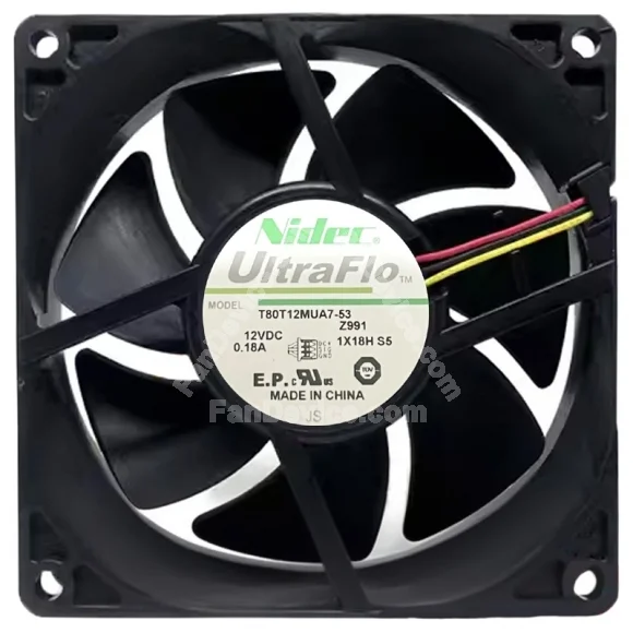 Nidec T80T12MUA7-53Z991 DC 12V 0.18A 3 Wires Axial Fan