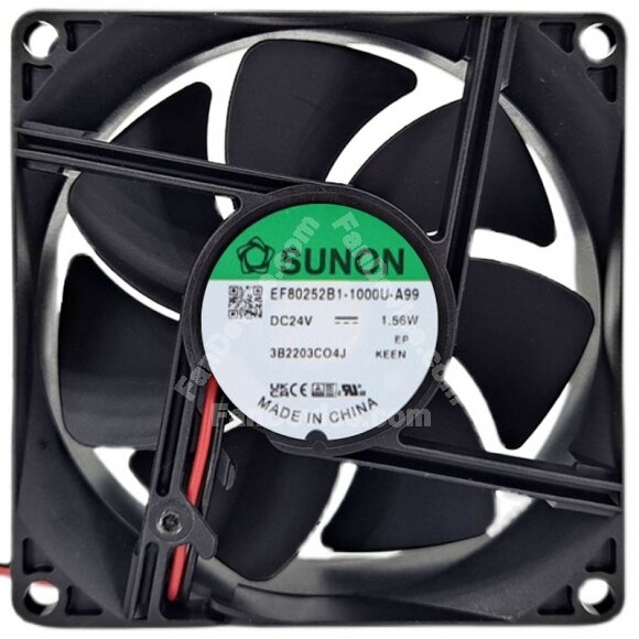 Sunon EF80252B1-1000U-A99 DC 24V 1.56W 2 Wires Axial Cooling Fan