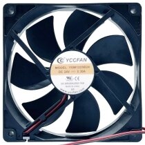 YCCFAN YDM1225B24 24V 0.30A 2 Wires Axial Cooling Fan