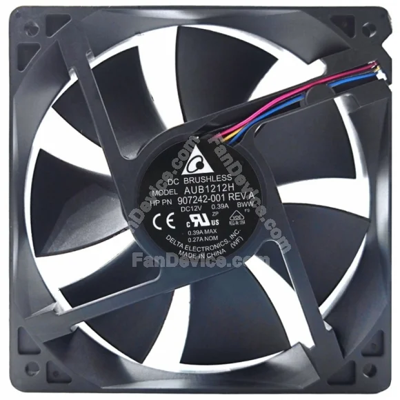 Delta AUB1212H 907242-001 12V 0.39A 4 Wires Cooling Fan