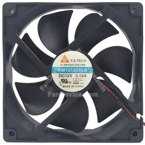Y.S.TECH KM121225LB 12V 0.18A 2 Wires Axial Cooling Fan
