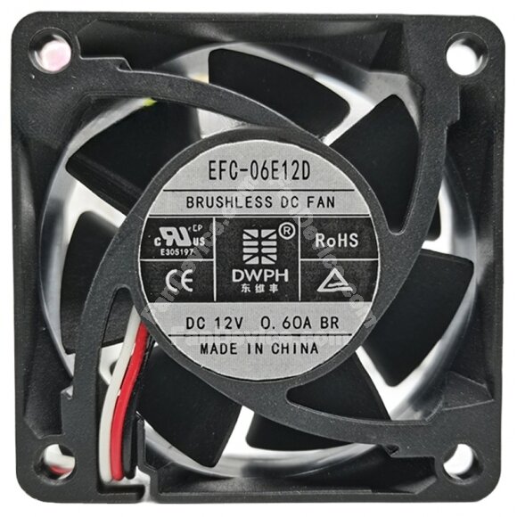 DWPH EFC-06E12D 12V 0.60A 2 / 3 Wires Axial Cooling Fan