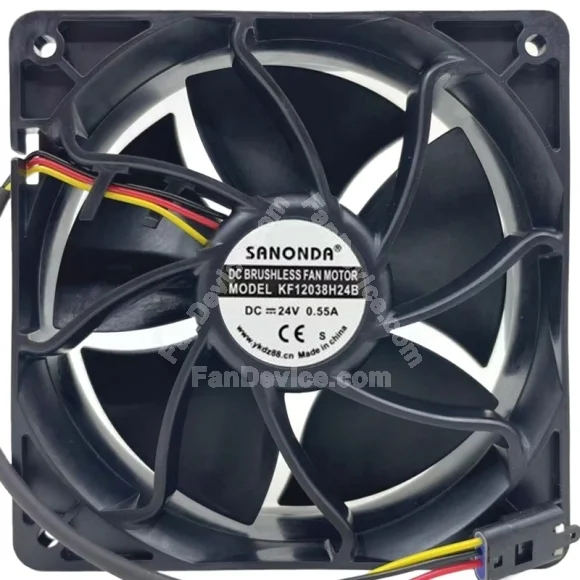 SANONDA KF12038H24B 24V 0.55A 3 Wires Axial Cooling Fan