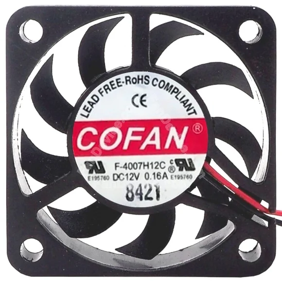 COFAN F-4007H12C 12V 0.16A 2 / 3 Wires Axial Cooling Fan