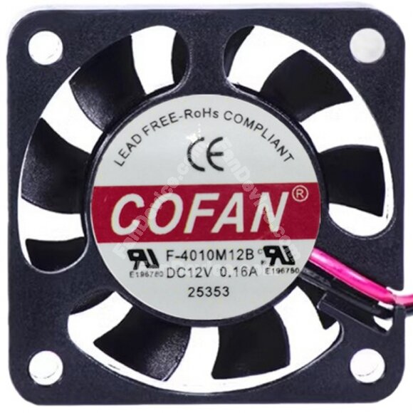 COFAN F-4010M12B 12V 0.16A 2 / 3 Wires Axial Cooling Fan