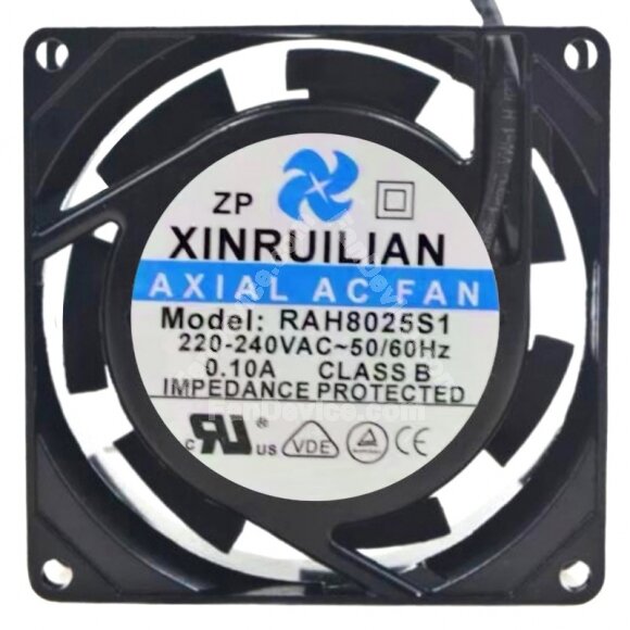 XINRUILIAN RAH8025S1 220-240V 0.10A 2 Wires Cooling Fan