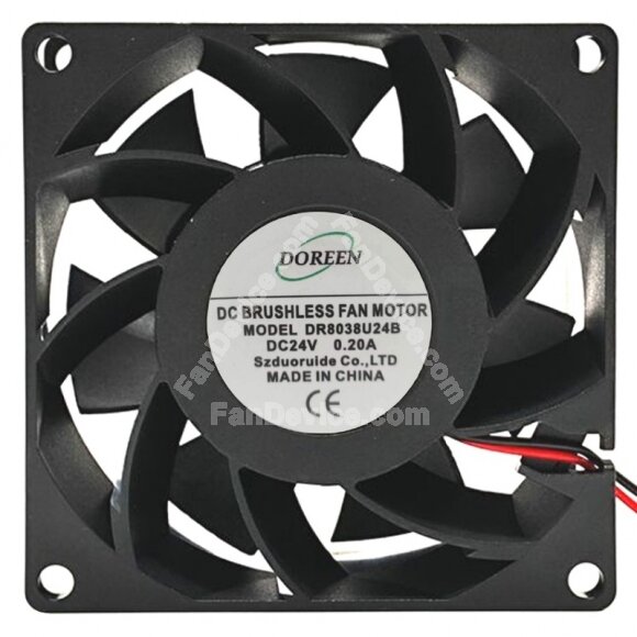 DOREEN DE8038U24B 24V 0.20A 2 Wires Axial Cooling Fan