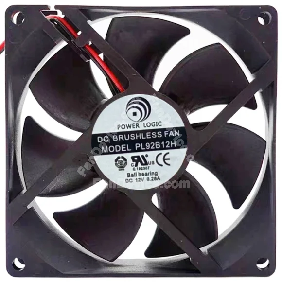 PowerLogic PL92B12H 12V 0.28A 2 Wires Cooling Fan