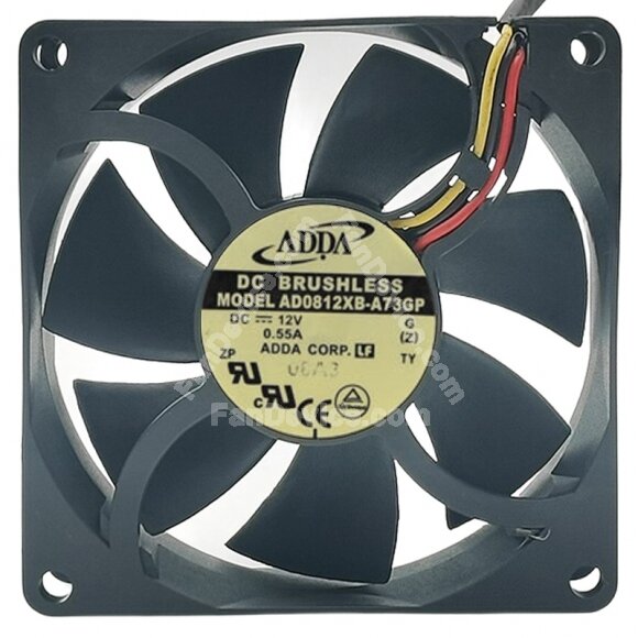ADDA AD0812XB-A73GP 12V 0.55A 2 / 3 / 4 Wires Cooling Fan