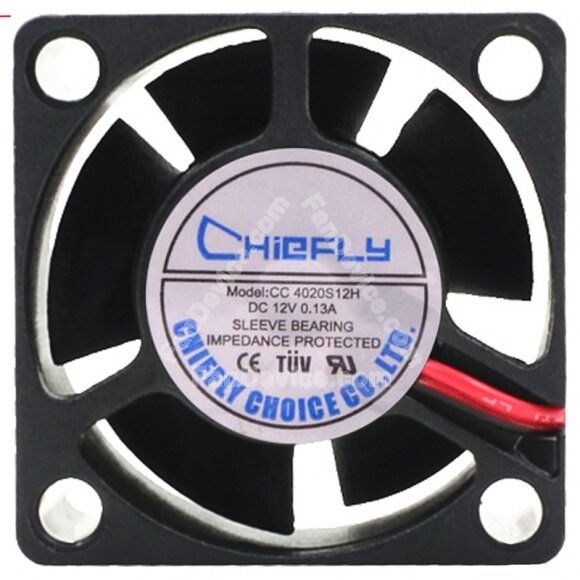 CHIEFLY CC 4020S12H 12V 0.13A 2 Wires Axial Cooling Fan