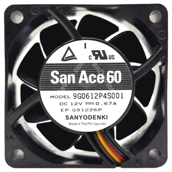 Sanyo 9G0612P4S001 12V 0.67A 3 Wires Axial Cooling Fan
