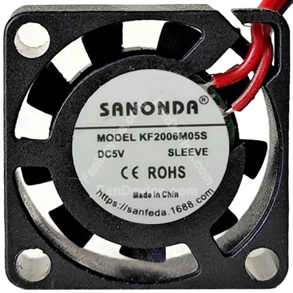 SANONDA KF2006M05S 5V 2 Wires Sleeve Bearing Cooling Fan