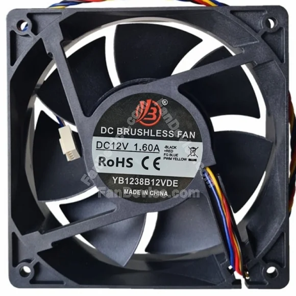 YB YB1238B12VDE 12V 1.60A 2 / 3 / 4 Wires Cooling Fan