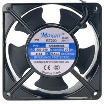 Maxair 12038B2XL 220-240V 0.14A 22W 2 Wires Cooling Fan