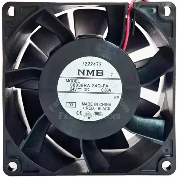 NMB 08038RA-24Q-FA 24V 0.80A 2 Wires Axial Cooling Fan