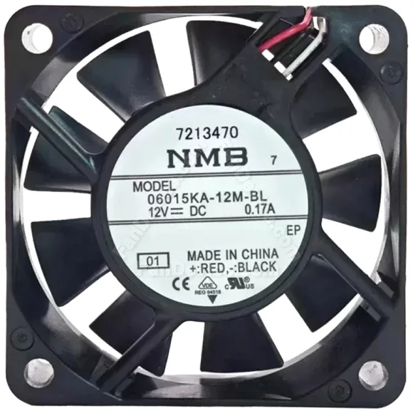 NMB 06015KA-12M-BL DC 12V 0.17A 3 Wires Axial Cooling Fan
