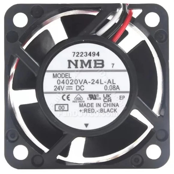 NMB 04020VA-24L-AL DC 24V 0.08A 3 Wires Axial Cooling Fan