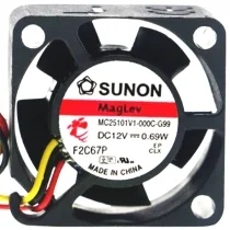 Sunon MC25101V1-000C-G99 12V 0.69W 3 Wires Maglev Cooling Fan