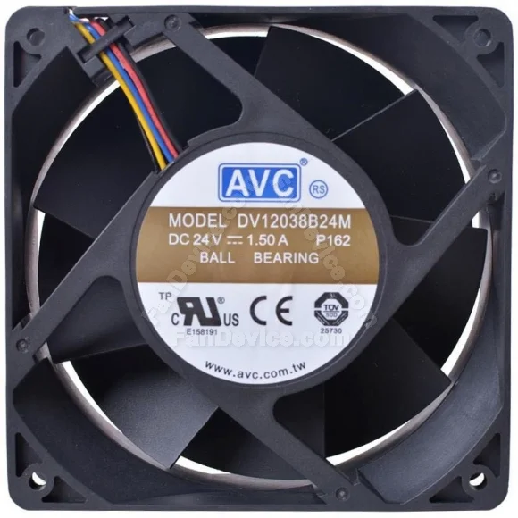 AVC DV12038B24M 24V 1.50A 4 Wires Ball Bearing PWM Cooling Fan