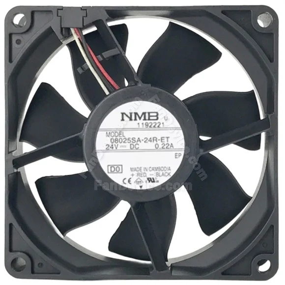 NMB 08025SA-24R-ET DC 24V 0.22A 3 Wires Axial Cooling Fan