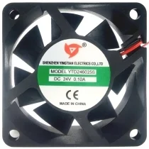 YINGTIAN YTD246025B DC 24V 0.10A 2 Wires Axial Cooling Fan