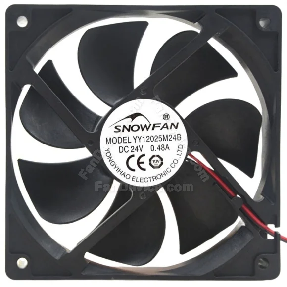 SNOWFAN YY12025M24B DC 24V 0.48A 2 Wires Axial Cooling Fan