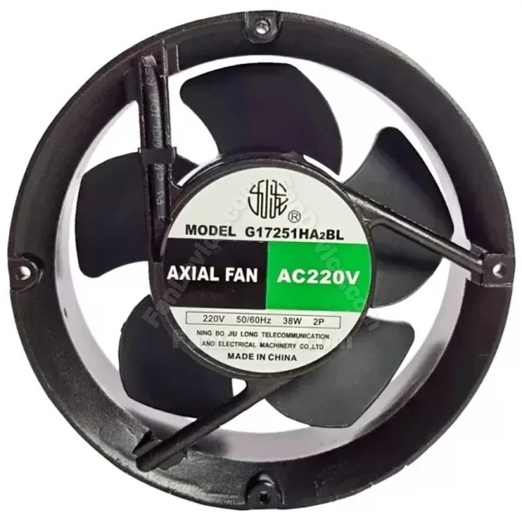 JIULONG G17251HA2BL AC 220V 38W 2 Wires Axial Cooling Fan