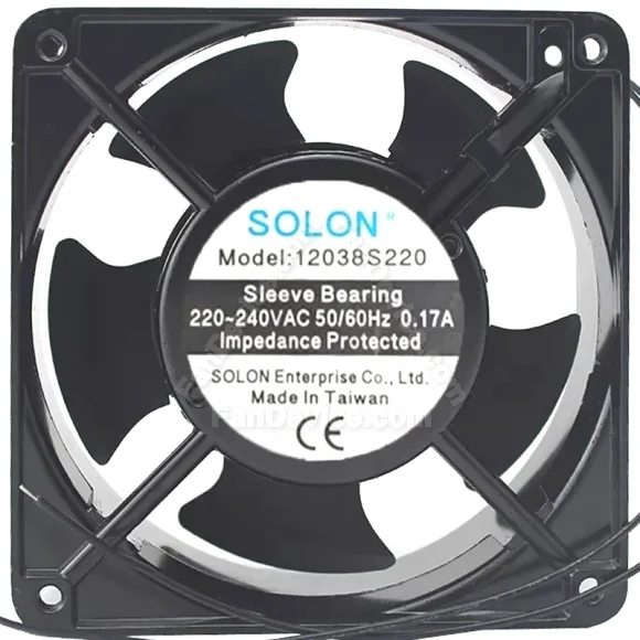 SOLON 12038S220 220~240V 0.17A Impedance Protected Sleeve Bearing Cooling Fan