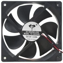 YD YD12025HBL 12V 0.30A 2 Wires DC Brushless Axial Cooling Fan
