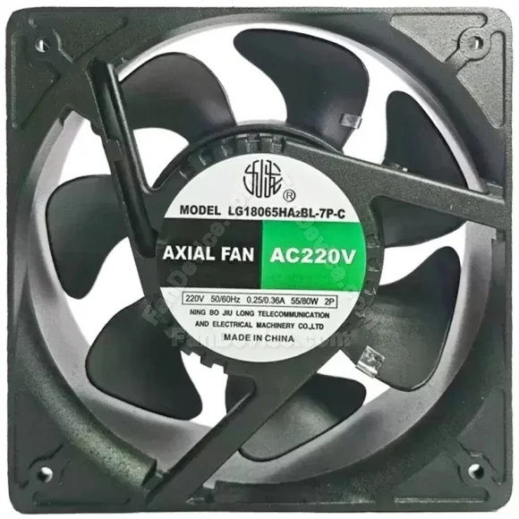 JIULONG LG18065HA2BL-7P-C 220V 0.25/0.36A 55/80W 2 Wires Cooling Fan