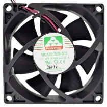 Protechnic MGA8012UB-O25 DC 12V 0.66A 2 Wires Axial Cooling Fan